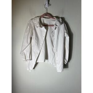 Girls Cecil and Lou White Collared Button Up Shirt Sz 7